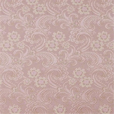 FINEFABRICS 54 in. Wide Gold And Pink, Paisley Floral Brocade Upholstery Fabric FI59952